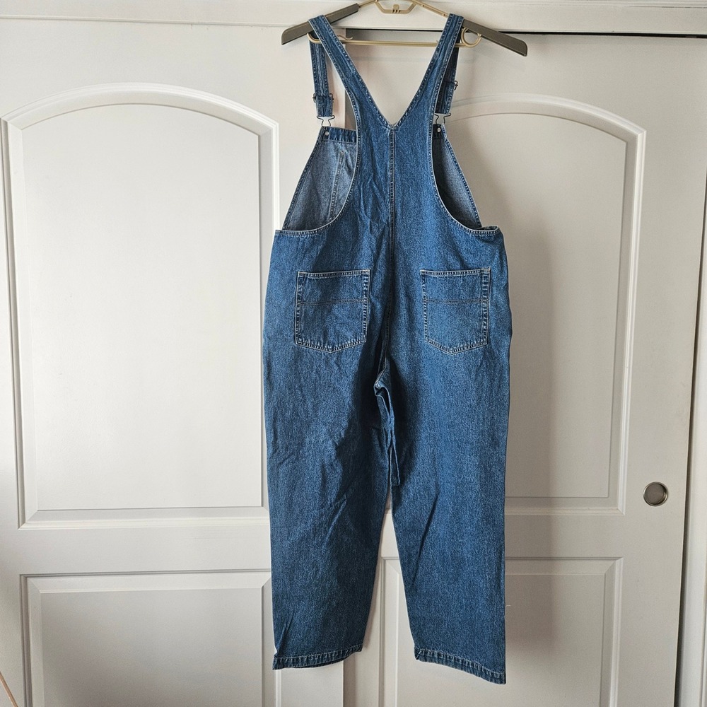 Vintage St John's Bay Denim Overalls Womens 20 Blue Medium Wash Dungarees 90s - Picture 2 of 5